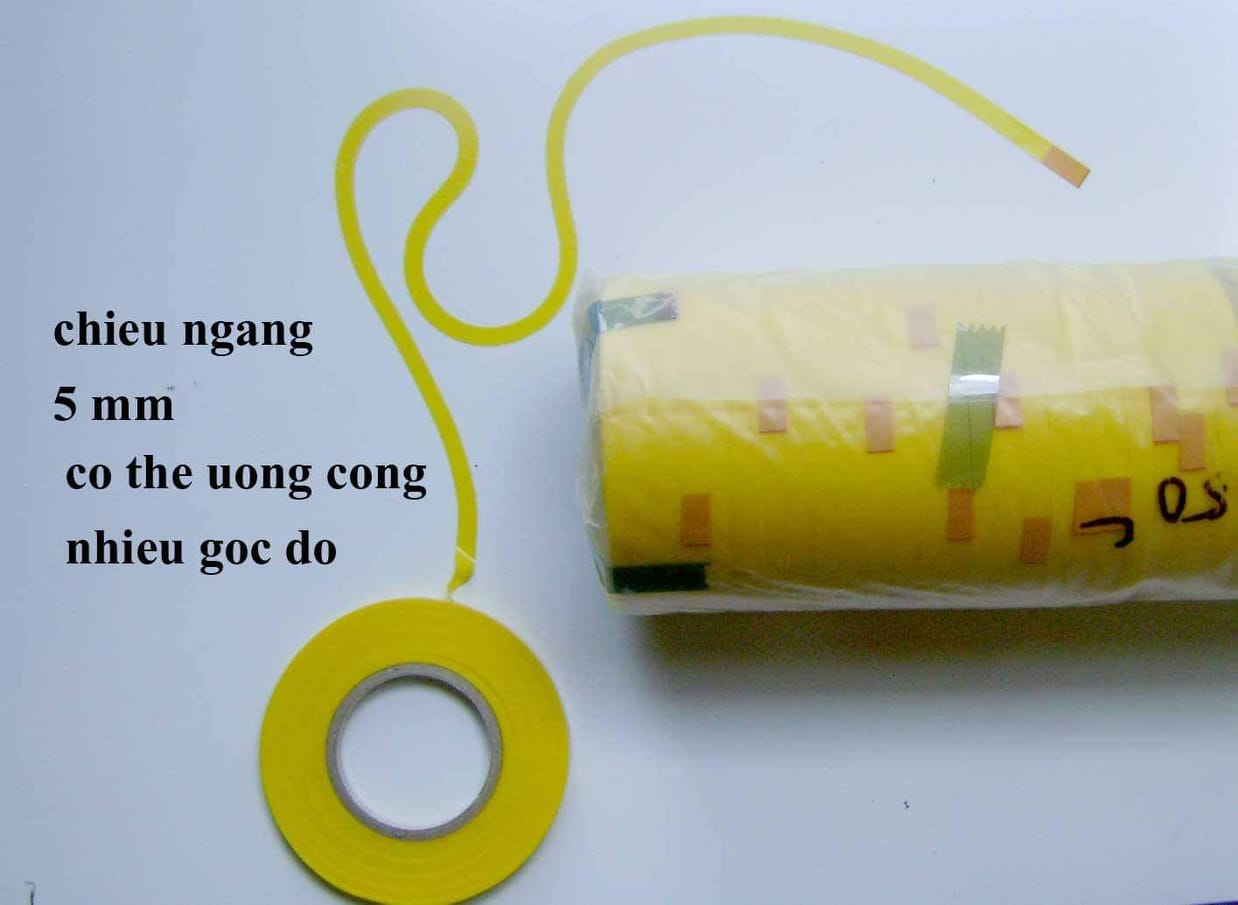 Combo 10 cuộn băng keo dẻo vàng 5mm