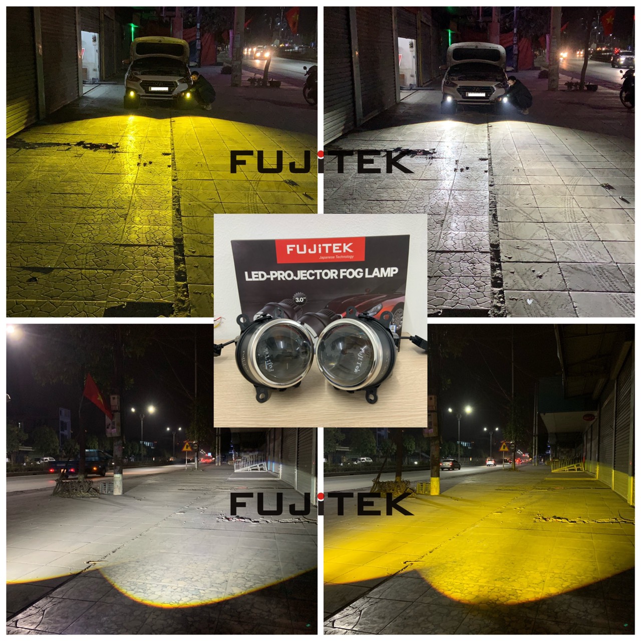 ĐÈN BI GẦM LED FUJITEK 45W 2 CHẾ ĐỘ PHA COS CHỐNG CHÓI DÀNH CHO Ô TÔ