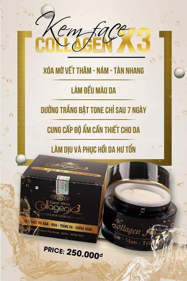 KEM FACE COLLAGEN X3. siêu phẩm  trắng da