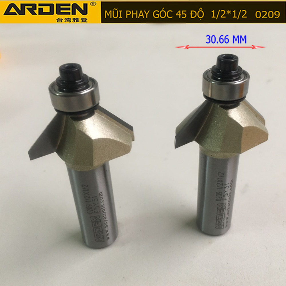 [HCM]Mũi phay góc 45 độ ARDEN 1/2*1/2 0209 Cốt 12.7mm