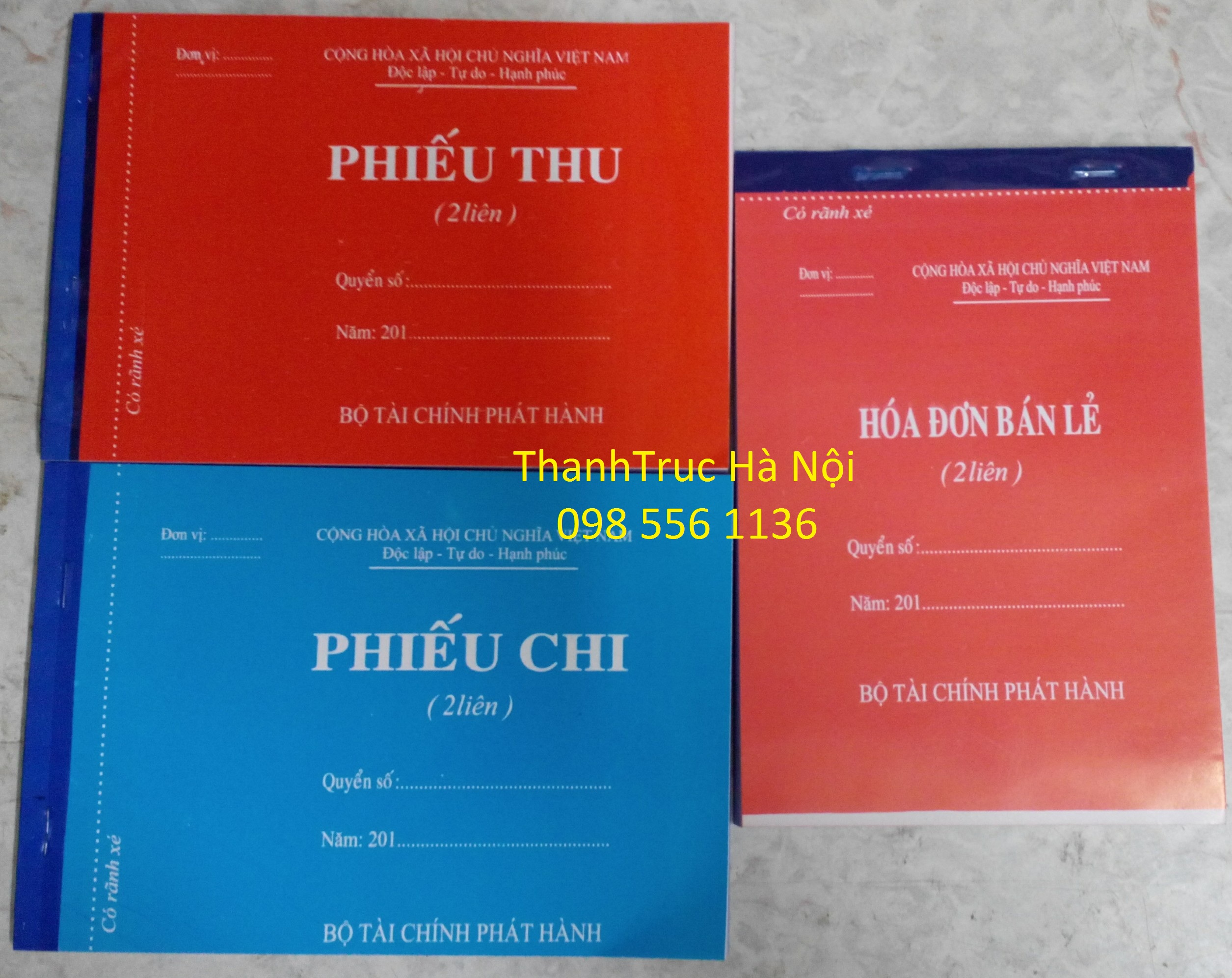 10 quyển Hóa đơn bán lẻ 2 liên 100 tờ