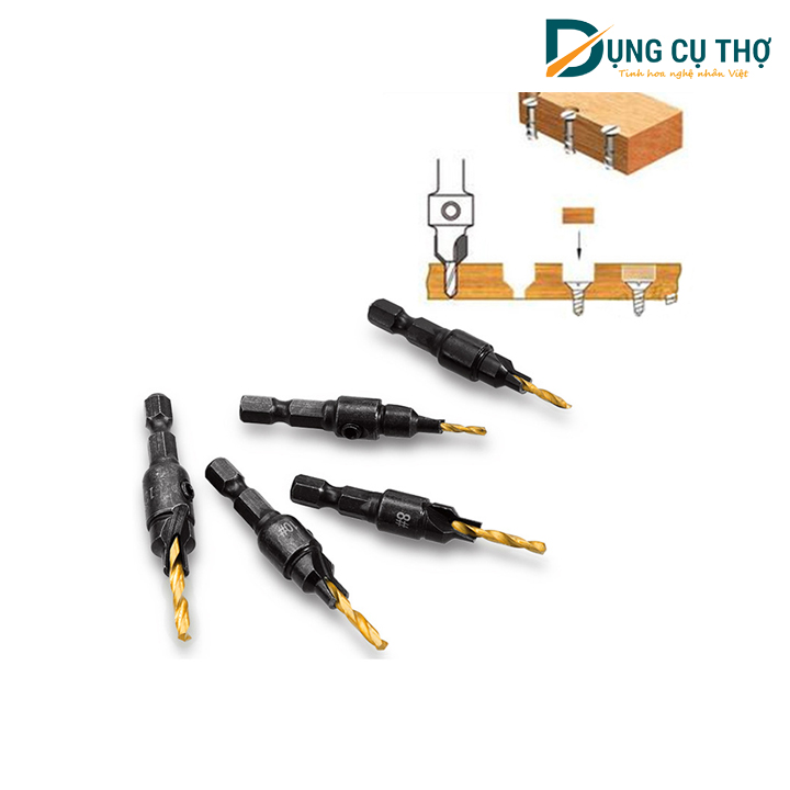 Bộ 5 mũi khoan 2 tầng bắt vít âm đầu