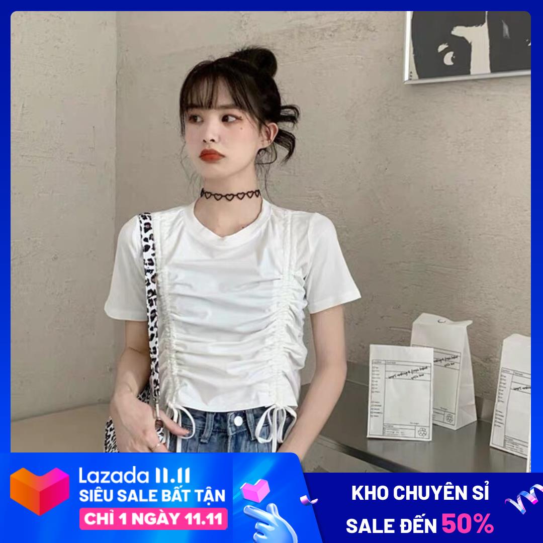 🔥CROPTOP RÚT DÂY 2 BÊN TRƠN