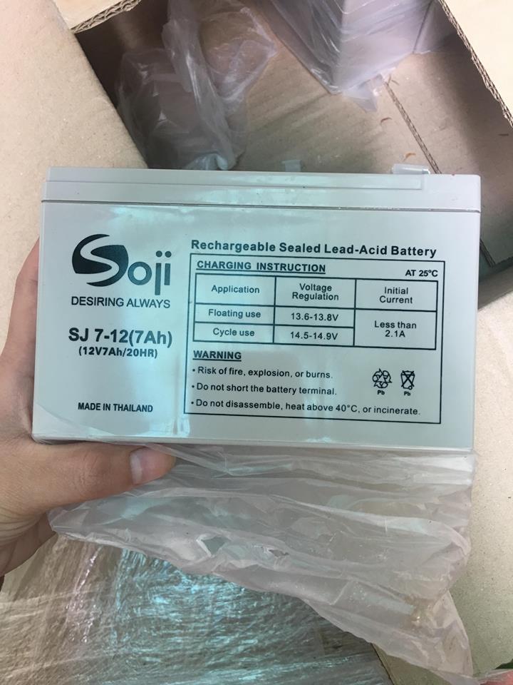 Ắc quy viễn thông Soji Thái Lan 12V 7ah