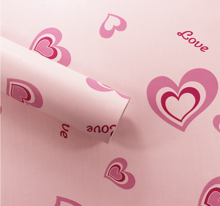 CUỘN 5M X 0.45M DECAL GIẤY DÁN TƯỜNG TRÁI TIM HỒNG KEO SẴN BÓC DÁN A097. Chất liệu PVC, không thấm nước, bền màu, không độc hại.