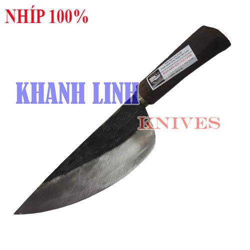 Dao nhà bếp Khánh Linh - Đa Sỹ: Dao bầu cán đen (dao lọc thịt, cạo lông) NHÍP 100% - DN03