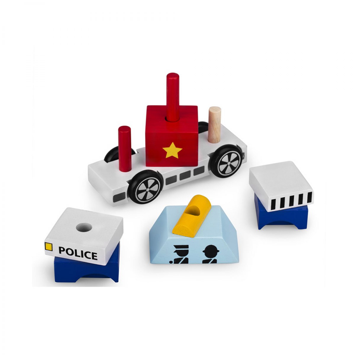 [HCM]Đồ chơi gỗ Winwintoys - Lắp ráp xe cảnh sát