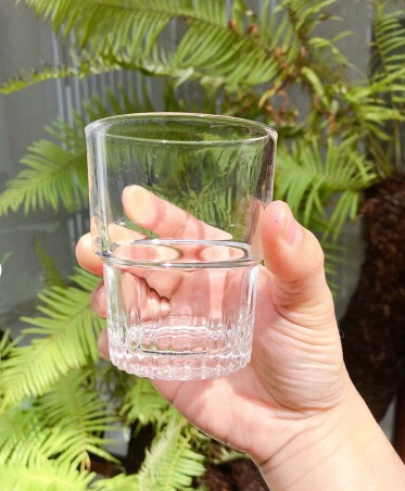 Ly thủy tinh 2 tầng 202ml - đáy khía