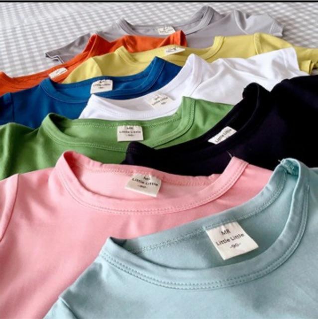 [5 CÁI 5 MÀU] Set 5 chiếc Áo Thun Cotton 5 Màu Khác Nhau Kiểu Dáng Basic Cho Bé Trai/Gái