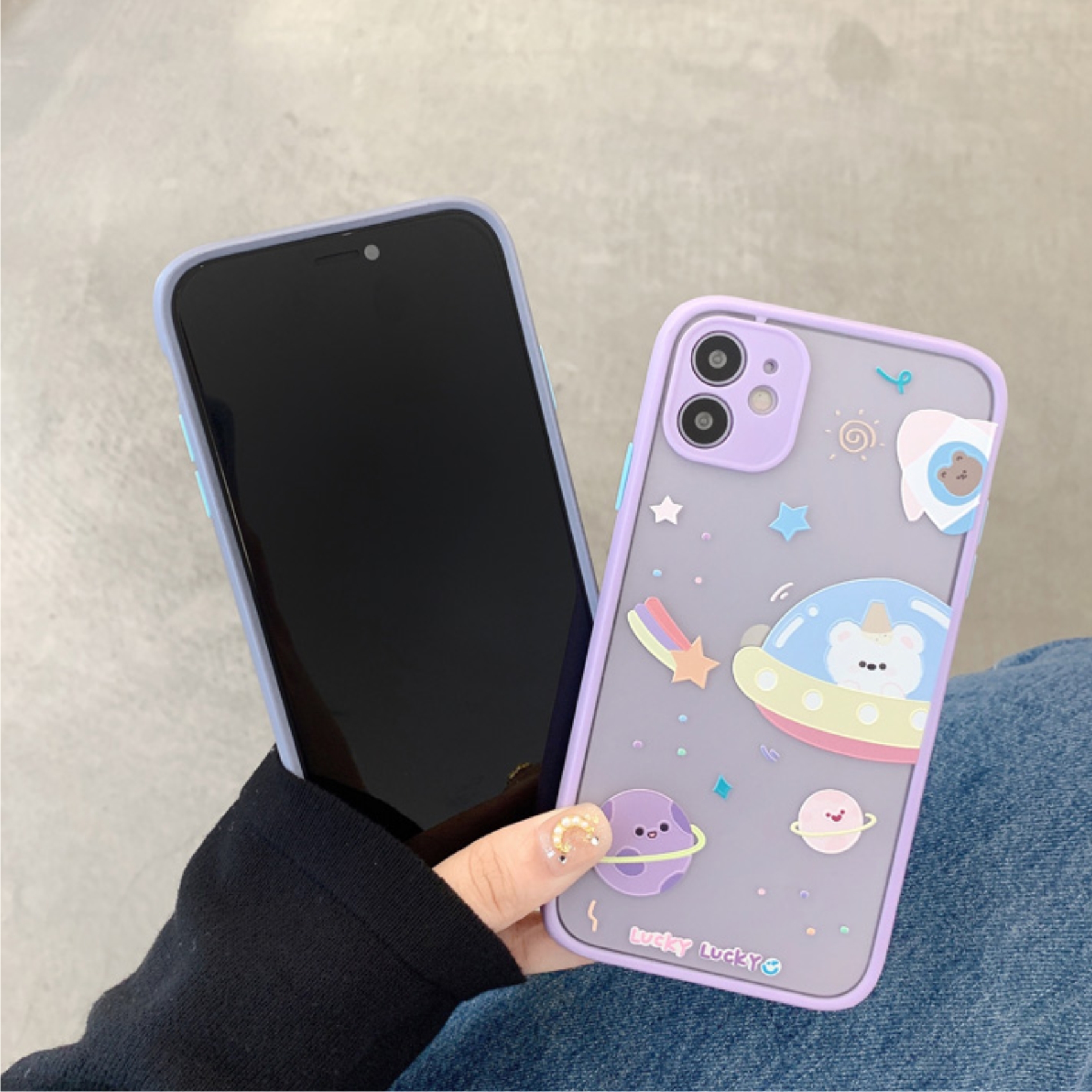 Ốp Lưng Nhám Chống Sock Va Đập Bảo Vệ Camera Space Lucky