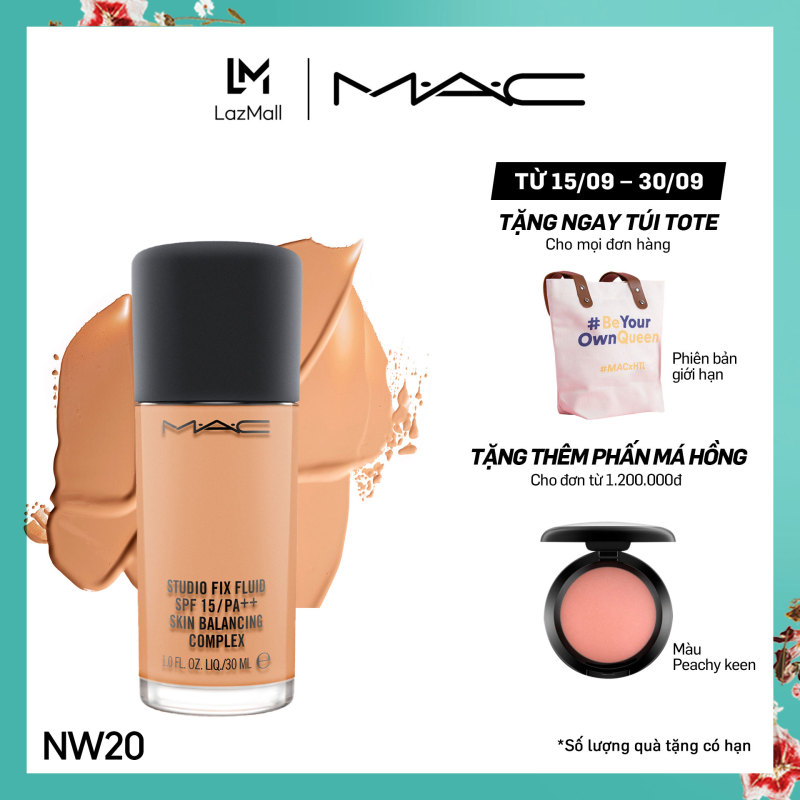 Kem nền lâu trôi 24h MAC Studio Fix Fluid SPF 15 Foundation 30ml