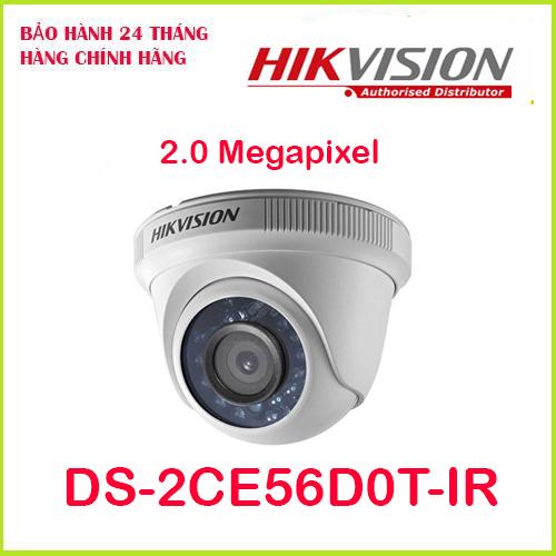 Camera hd-tvi dome hồng ngoại 2.0 megapixel hikvision ds-2ce56d0t-ir