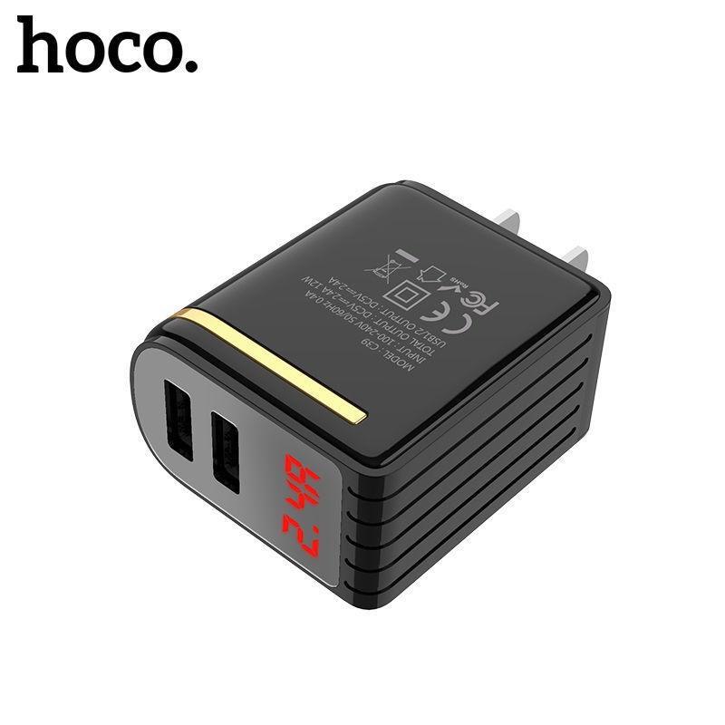 Cốc Sạc Hoco C39 2 Cổng USB + LED LCD