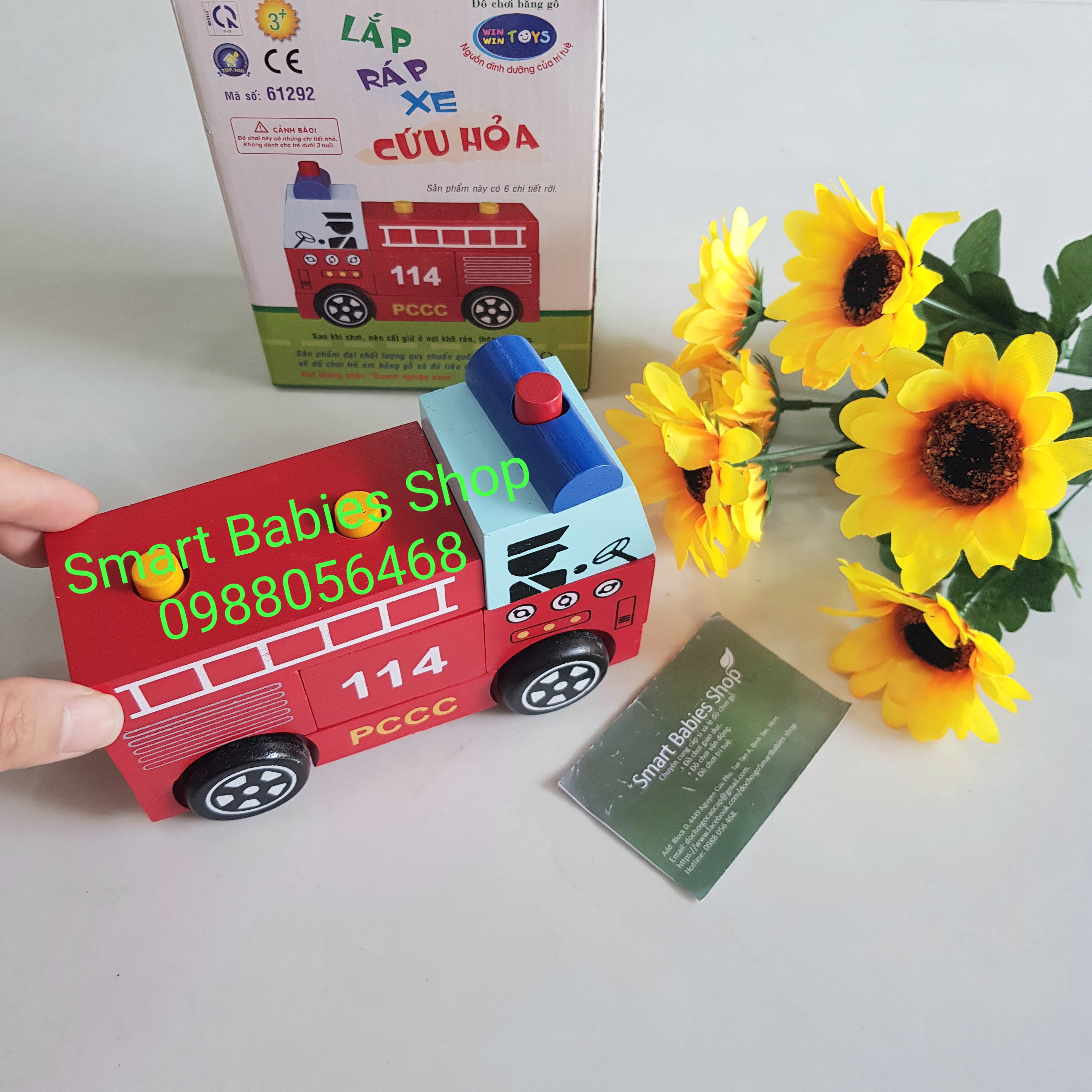 Đồ chơi gỗ Winwintoys - Lắp ráp xe cứu hỏa