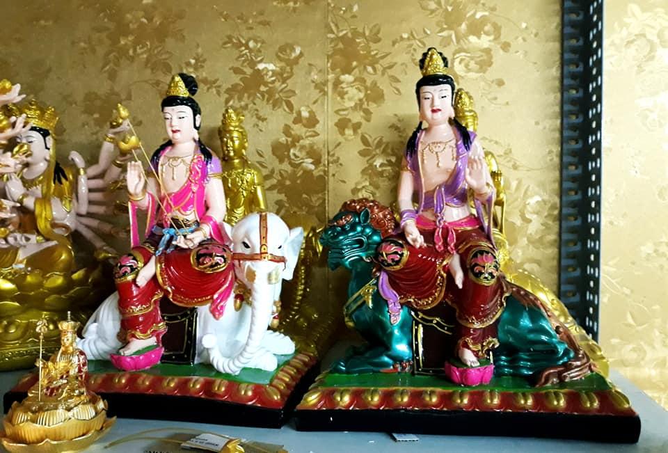 Văn Thù Phổ Hiền 40cm vẽ màu