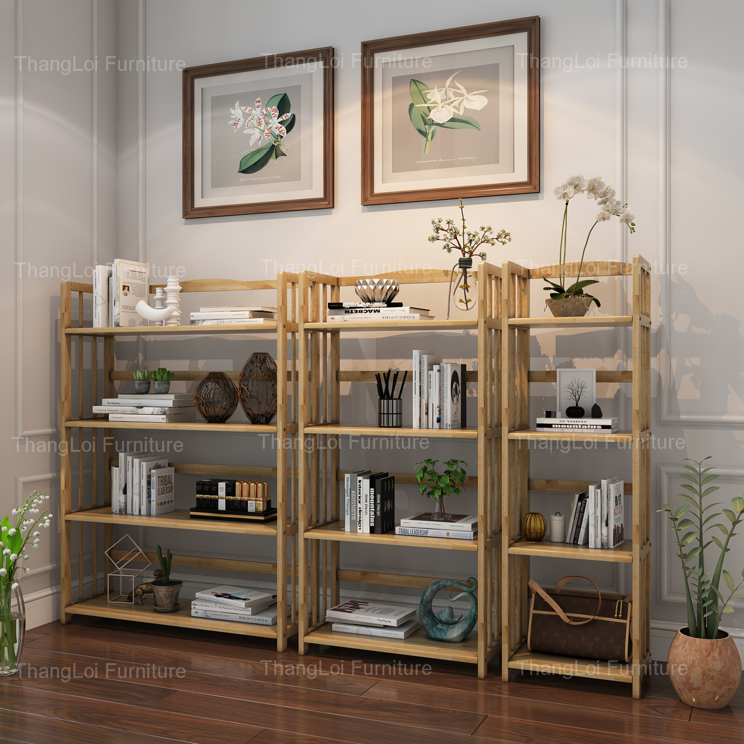 Kệ sách , kệ đa năng gỗ 4 tầng x 42 cm