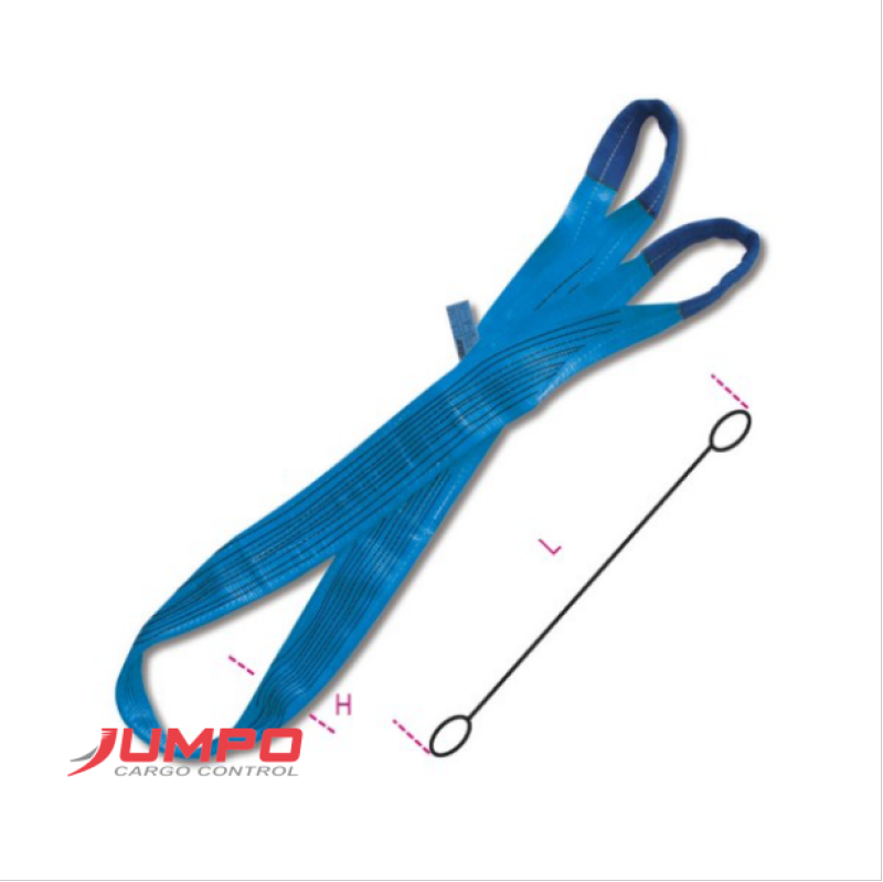 Dây cáp vải cẩu hàng bản dẹp 8 tấn 3 mét 2 đầu mắt 6:1