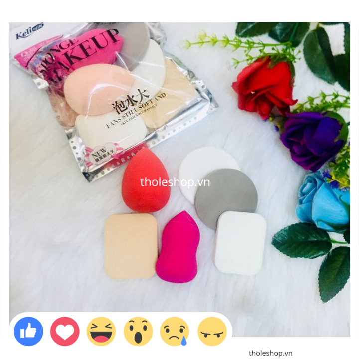 [HCM][SALE] Mút trang điểm - Combo 6 miếng trang điểm mút trang điểm bằng chất liệu tự nhiên an toàn cho da của bạn