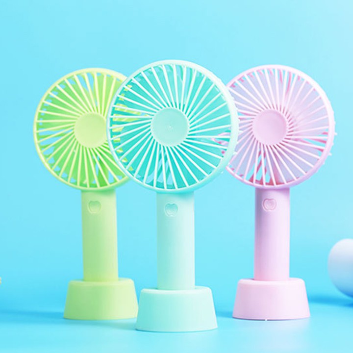 QUẠT MINI CẦM TAY TÍCH ĐIỆN 3 TỐC ĐỘ + PIN + CÁP SẠC