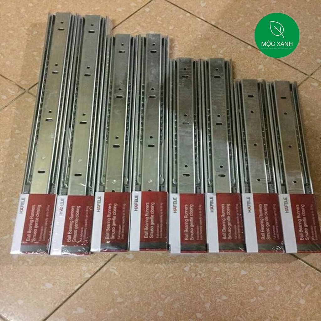 Ray bi 3 tầng Hafele giảm chấn dài 35cm