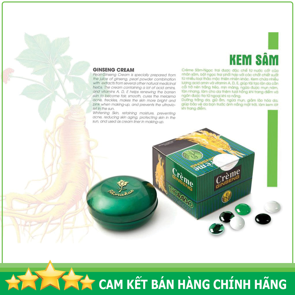 Kem Sâm dưỡng trắng, ngừa mụn 7g Thorakao