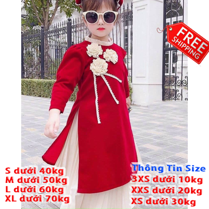 [HCM]Áo dài cách tân cho bé size dưới 25kg và mẹ dưới 55kg chất liệu umi co giãn kèm chân váy dập li siêu đáng yêu cho 2 mẹ và bé