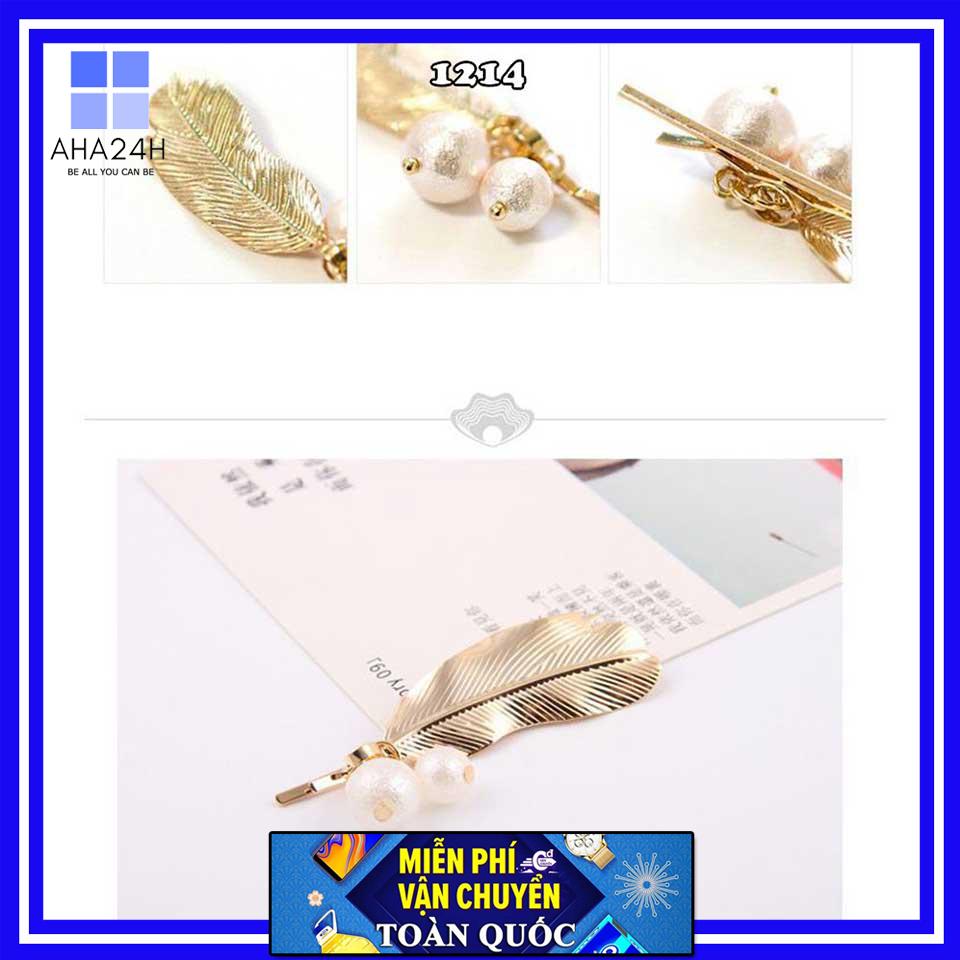 [HCM]Kẹp Tóc Kim Loại Hàn Quốc Hình Chiếc Lá Vô Cùng Sành Điệu Ah1214