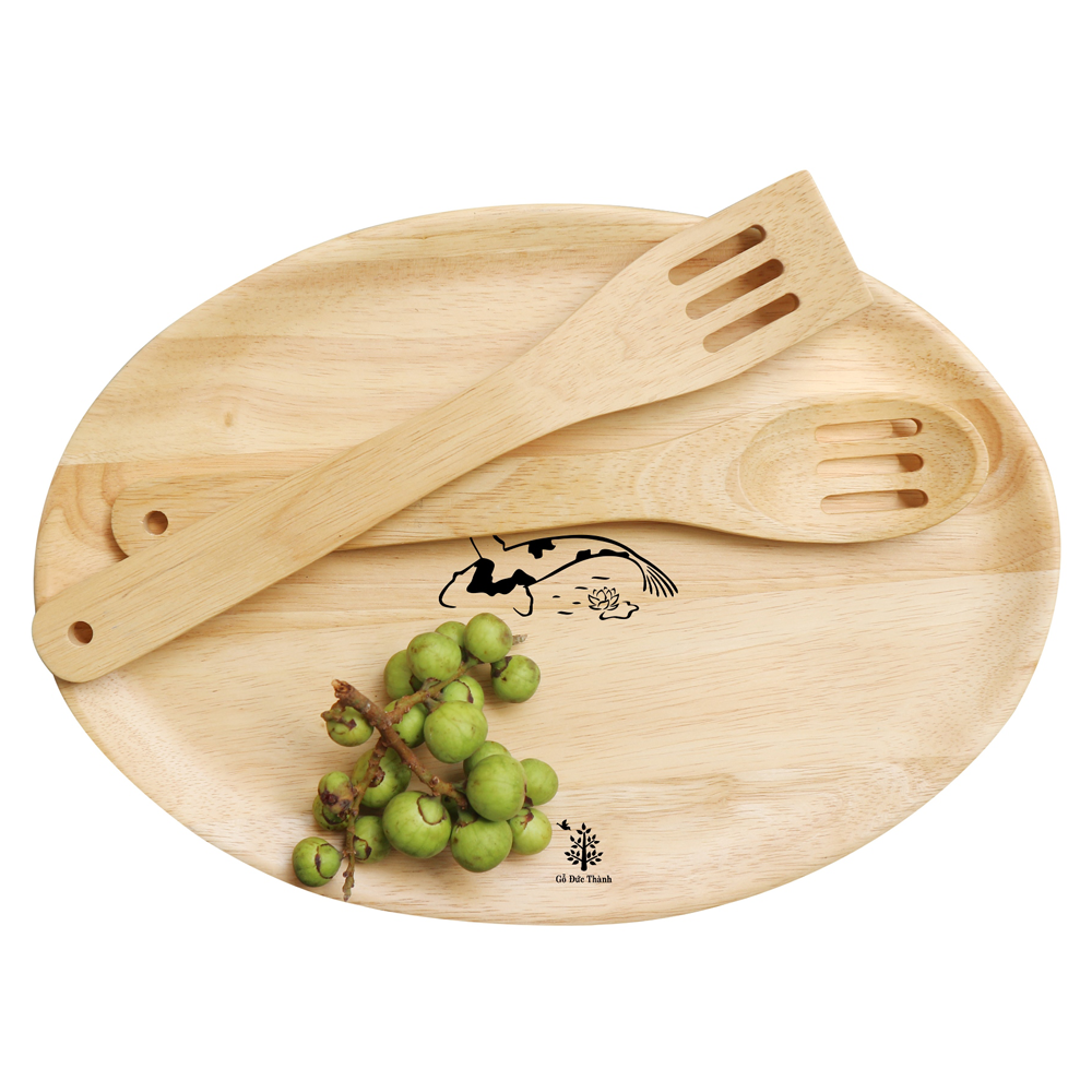 Đĩa gỗ oval size lớn - Gỗ Đức Thành - 28131