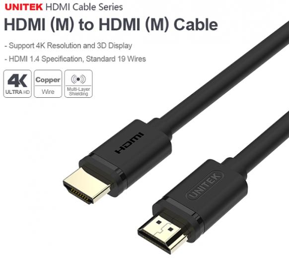 Cáp hdmi to hdmi 1.5m 1.4 4k 3d unitek y-c137m