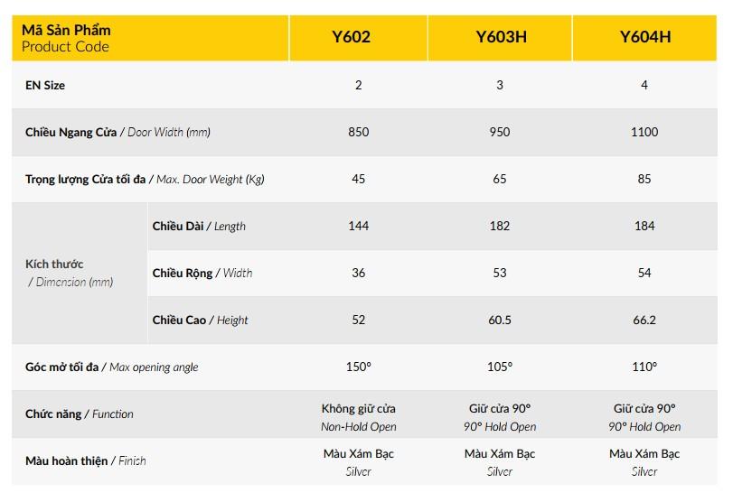 Tay đẩy hơi YALE Y603H (45-60kg)