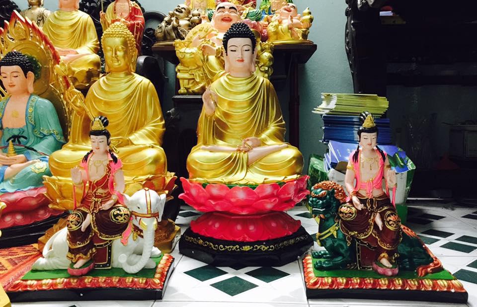 Văn Thù Phổ Hiền 40cm vẽ màu