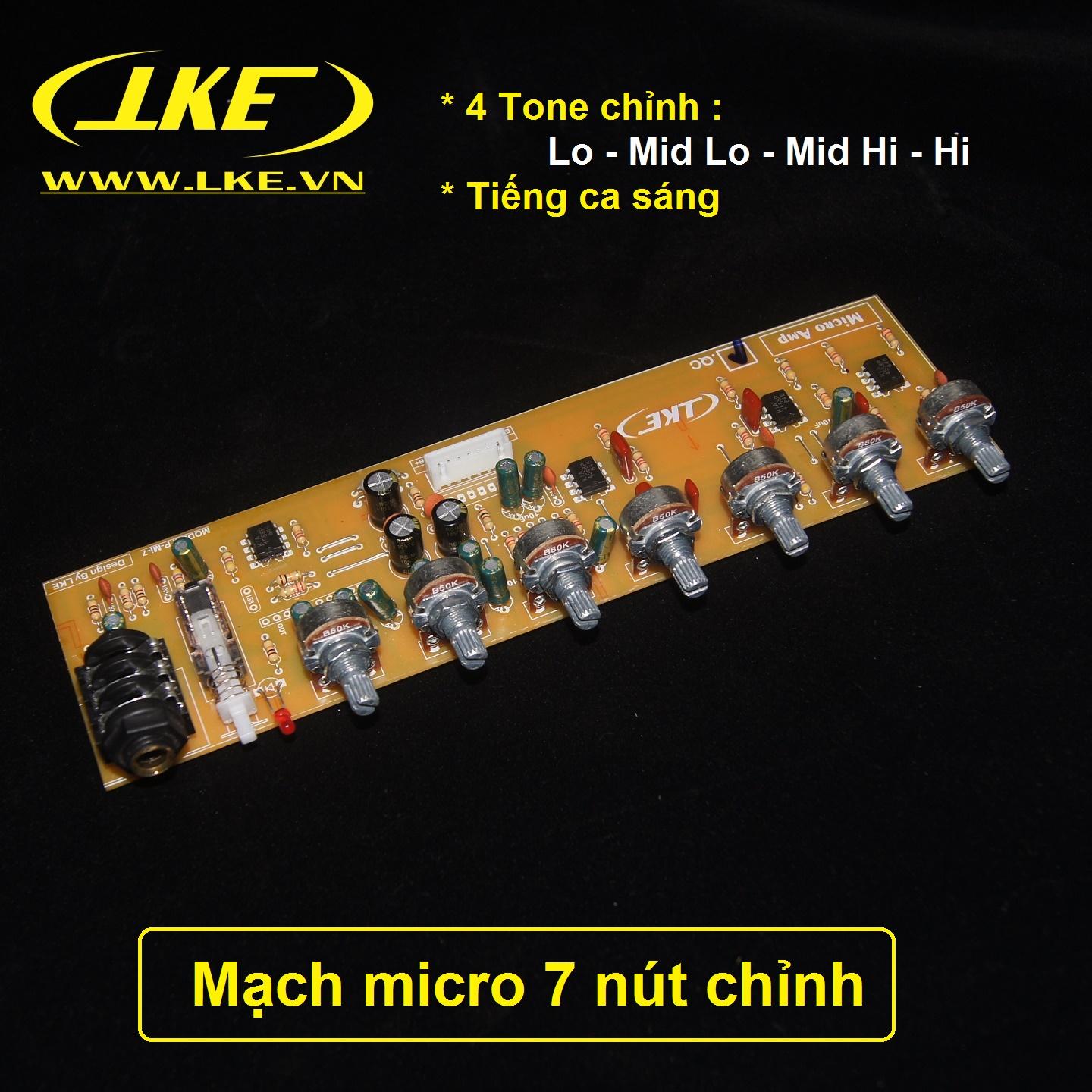 [HCM]Mạch micro 7 nút chỉnh nâng cấp ampli karaoke LKE