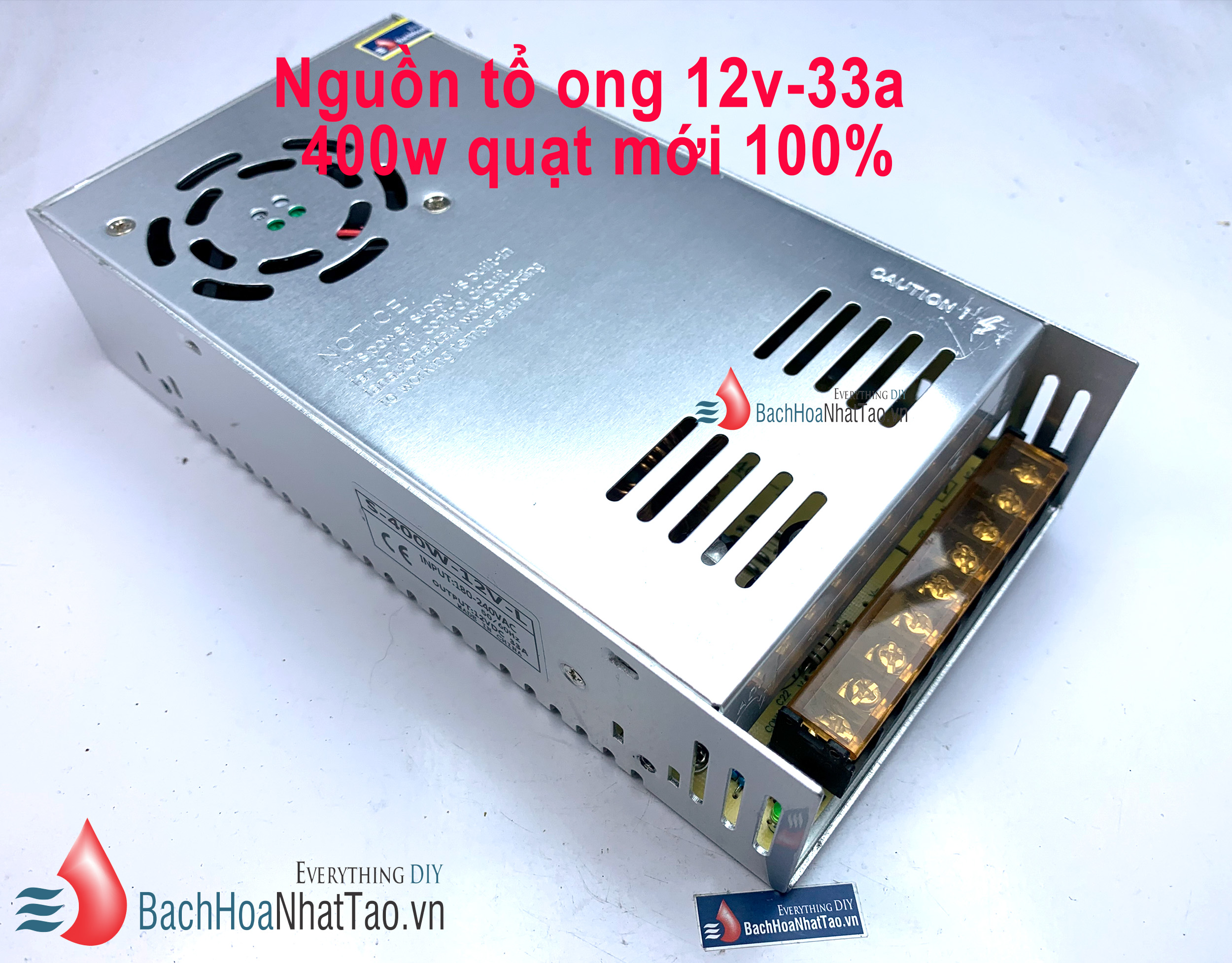 Nguồn tổ ong 12V 33A 400W(quạt) mới 100%