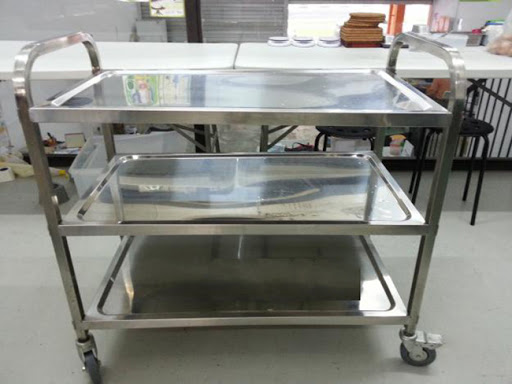 XE ĐẨY THỨC ĂN 3 TẦNG INOX - SIZE LỚN