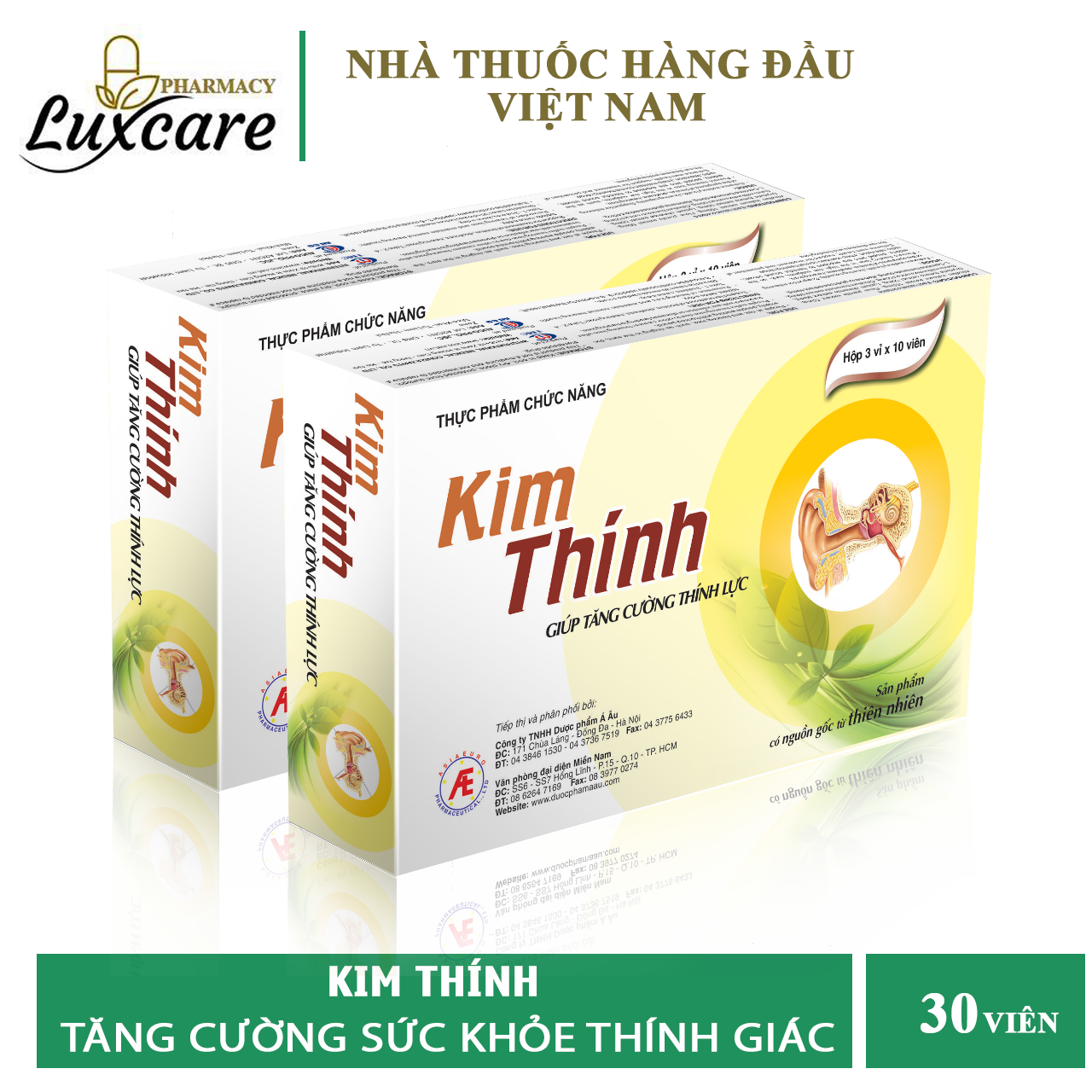 Kim thính - giúp tăng cường thính lực - hộp 30 viên - luxcare pharmacy