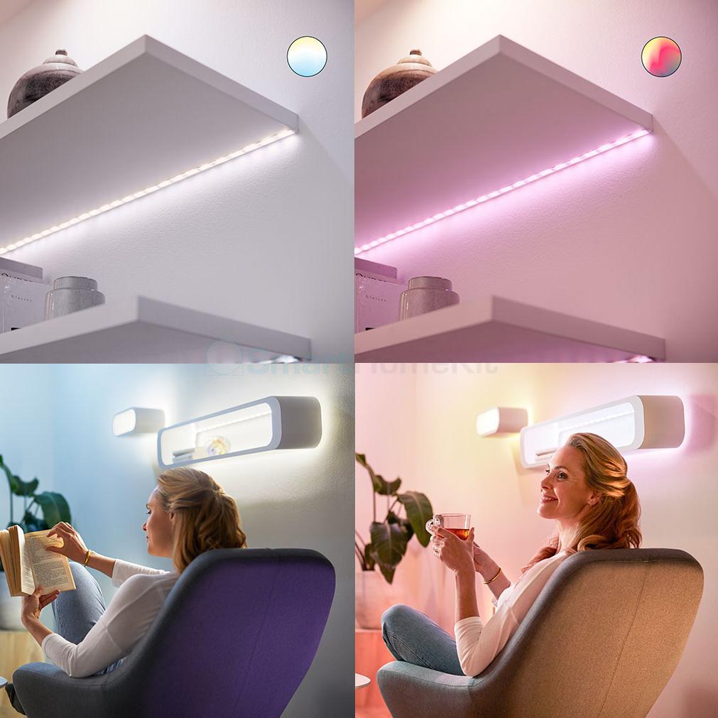 Philips WiZ RGB LED Light Strip 15 metter 16 Million Colors + Shades of White, Preset Light Modes, Connects to Your Wi-Fi,  App Control, Works with Google Home, Alexa and Matter