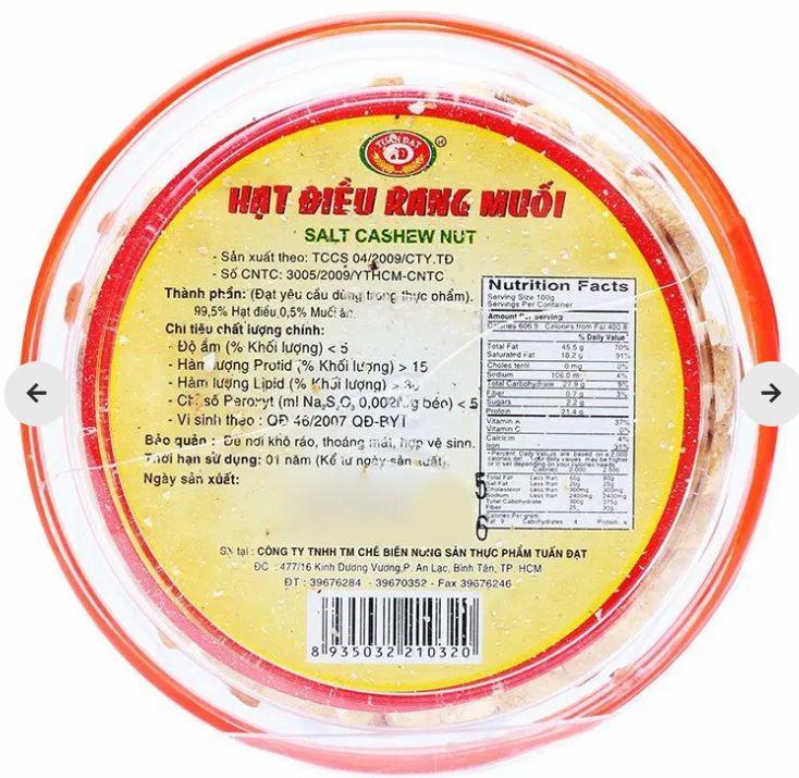 [HCM]Hạt điều rang muối 150g