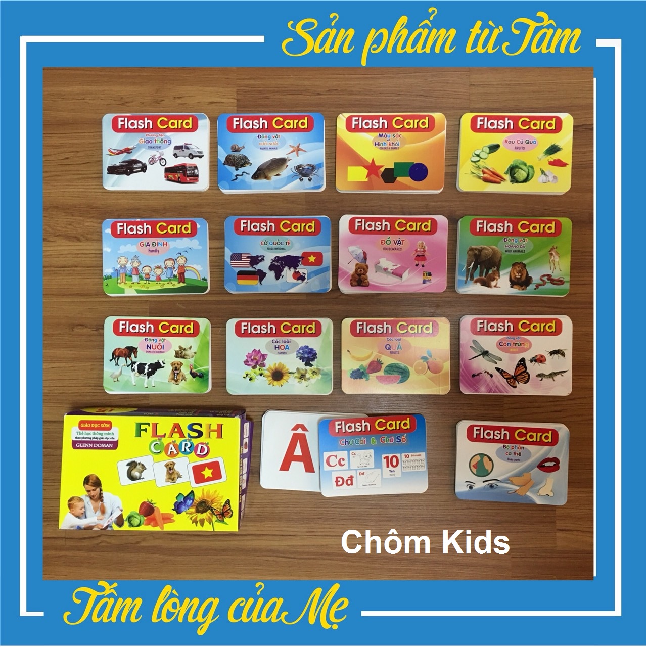 Thẻ Học Thông Minh Song Ngữ Anh-Việt Theo Phương Pháp Glenn Doman - Bộ 15 Chủ Đề [Tách Thẻ]
