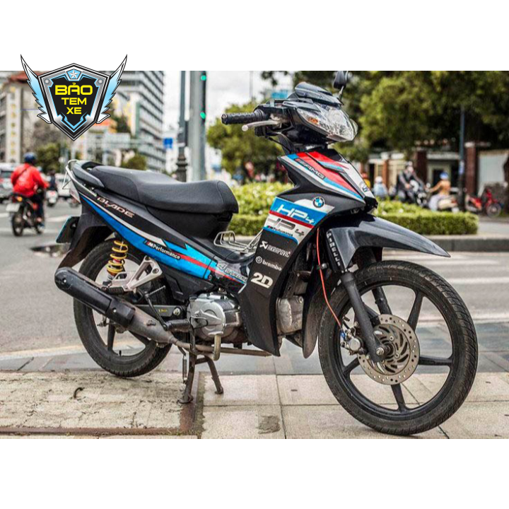 [ FREE SHIP ] TEM RỜI XE honda wave blade 110 hp4 dán xe đen nhám