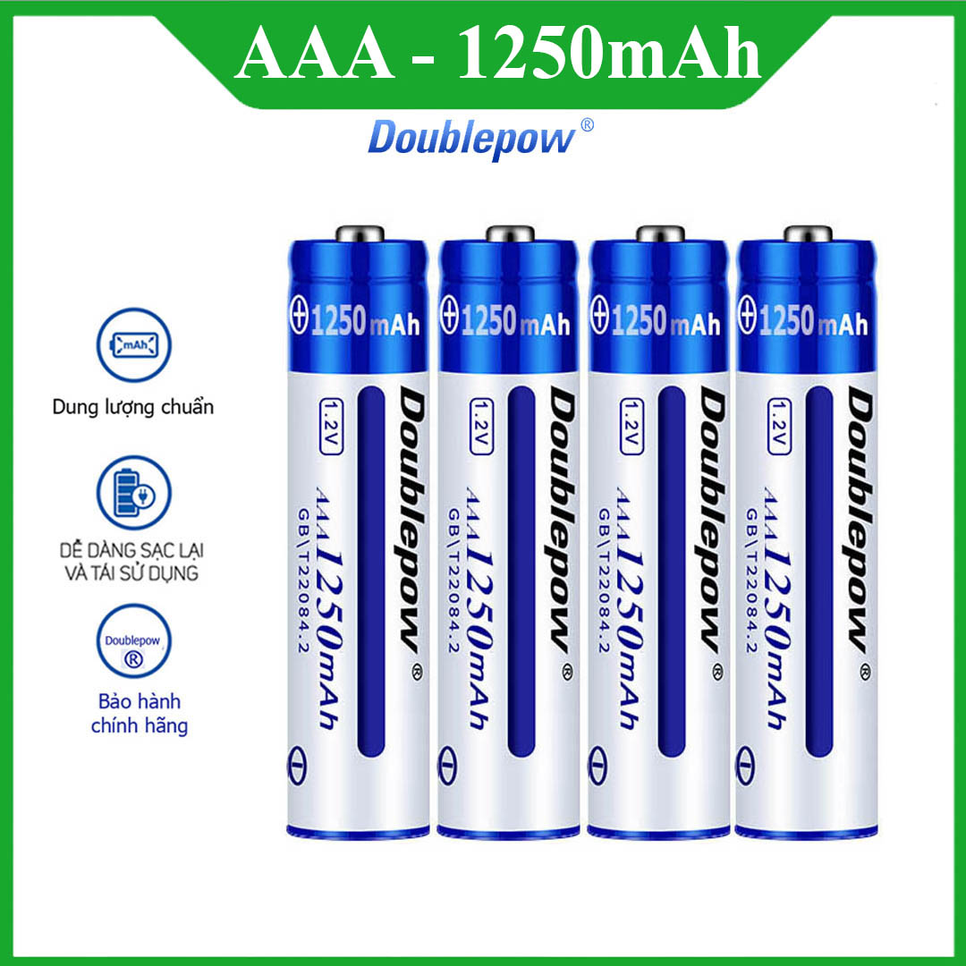 Pin sạc AAA 1250mAh Doublepow cao cấp - Bảo hành chính hãng