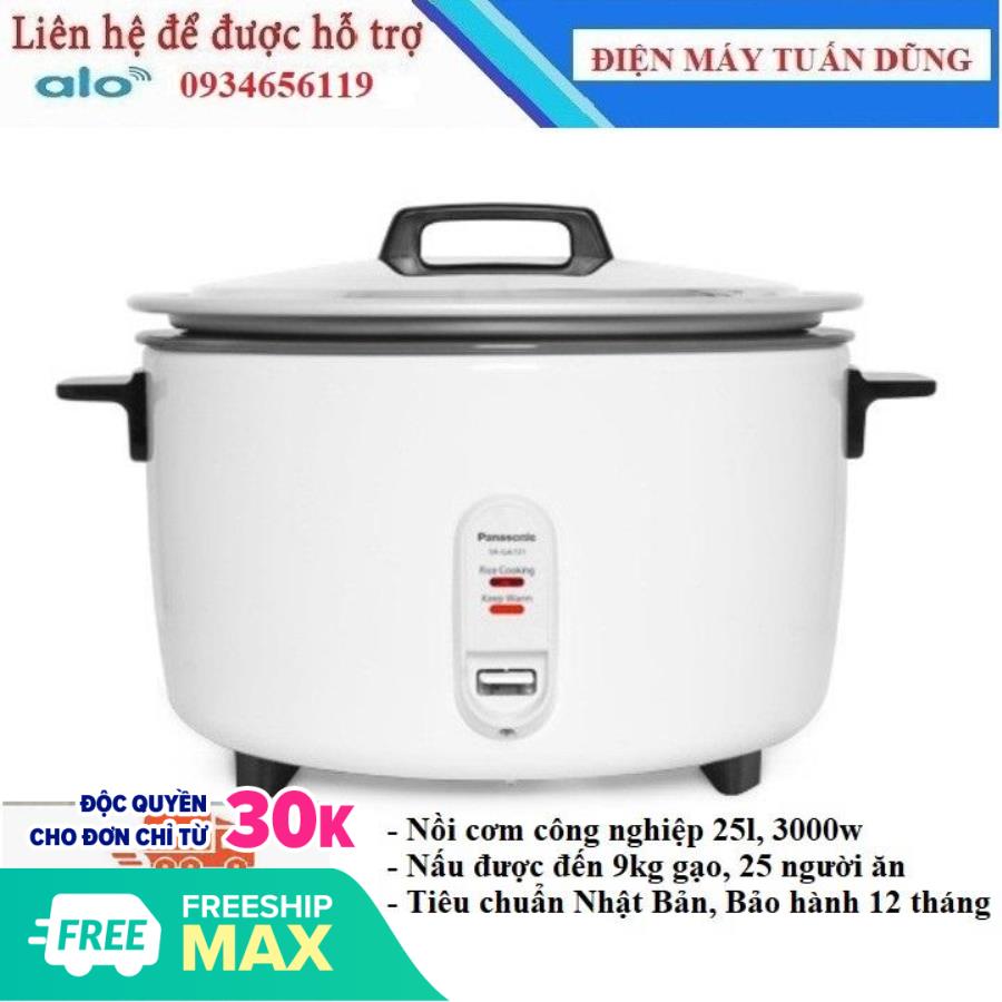 nồi công nghiệp panasonic 25l, 3000w noi cong nghiep nấu được đến 8kg gạo, cơm ngon và ủ nóng lâu, uy tín chất lượng, bảo hành 12 tháng