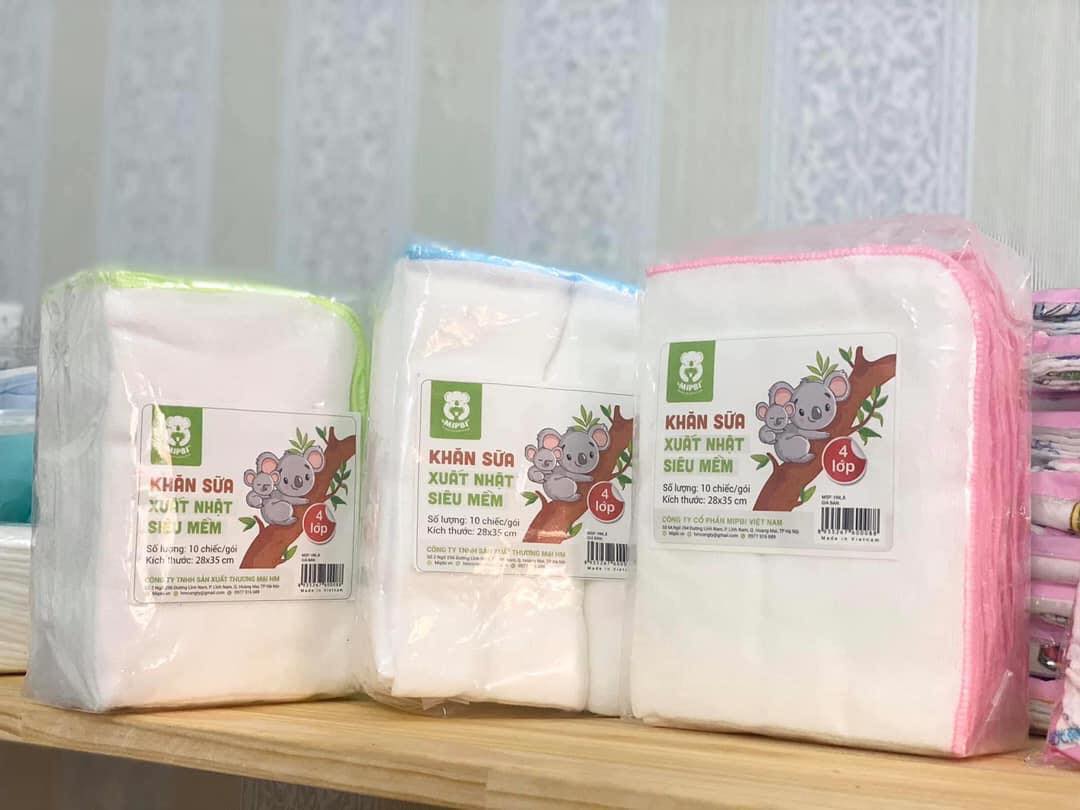 Set 10 khăn sữa Mipbi 4 lớp