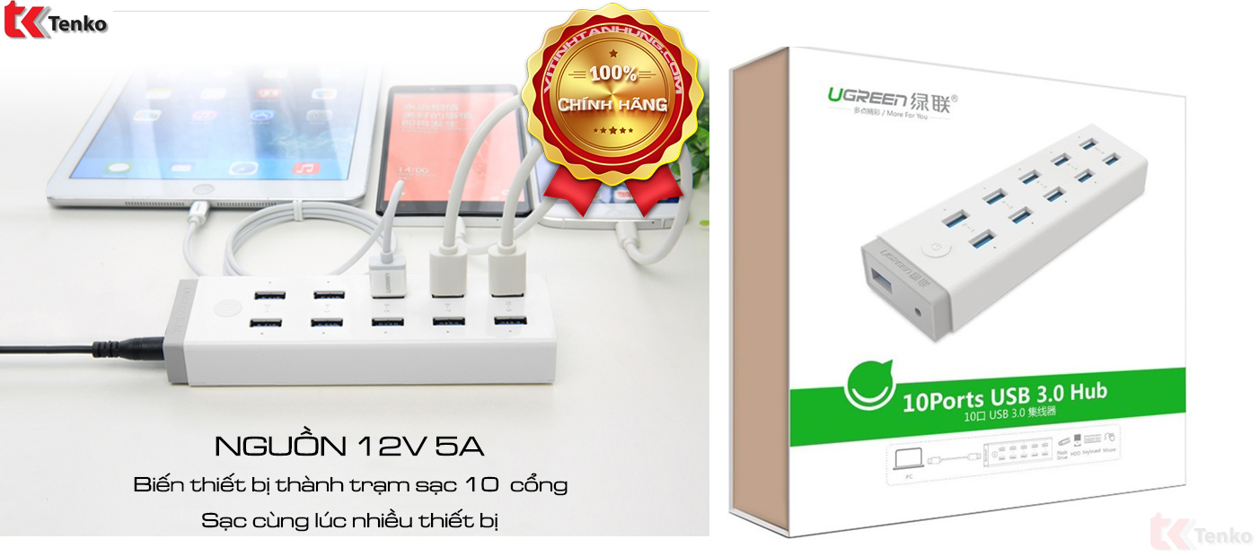 Bộ Chia USB 3.0 10 Cổng Ugreen 20297