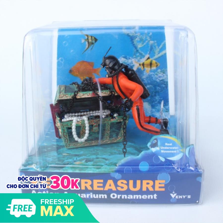 Đồ trang trí bể cá, mô hinh trang trí bể cá, mô hình thợ lặn tìm kho báu (đẹp, độc và chi tiết sắc sảo)