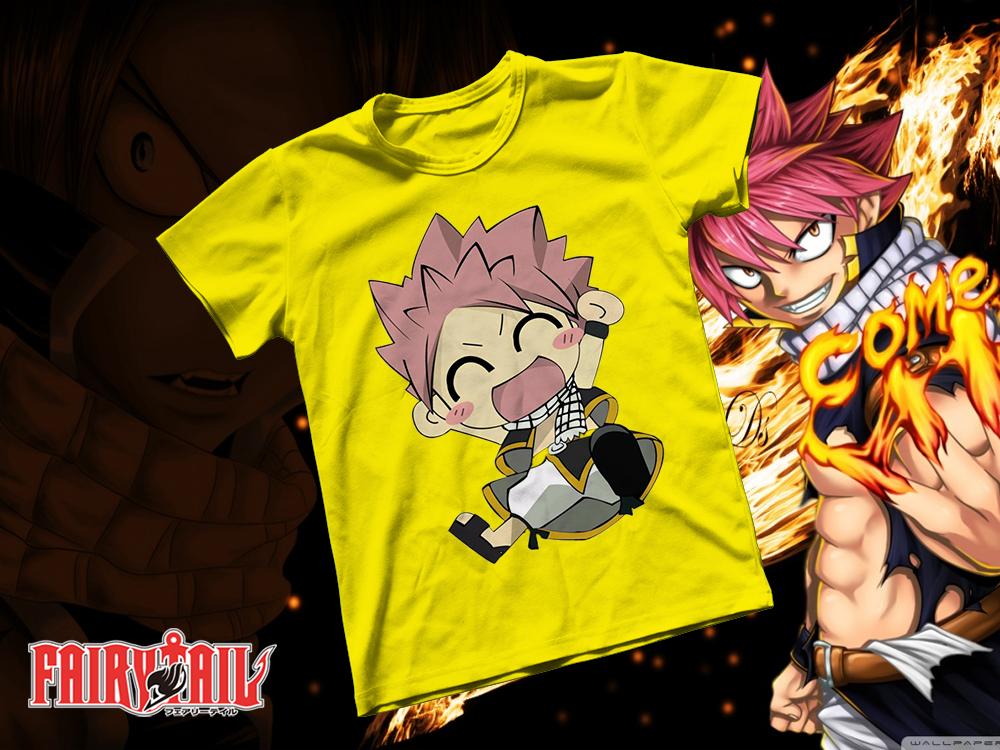[HCM]Áo thun Cotton Unisex - Anime - Fairy tail - Hỏa long natsu