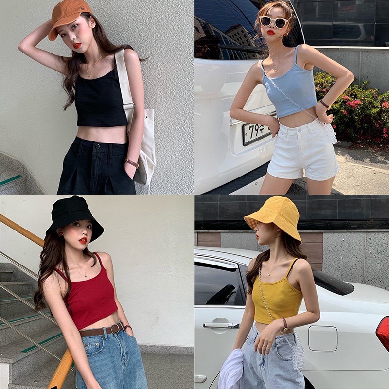 áo hai dây nữ croptop thời trang