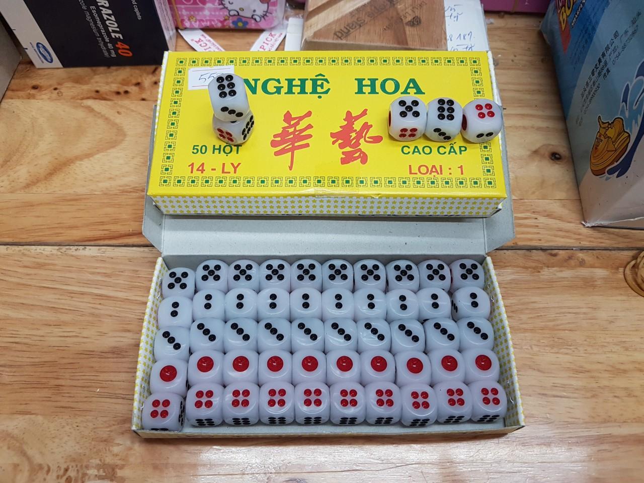 xí ngầu Nghệ Hoa cao cấp bộ 6 viên 11 ly