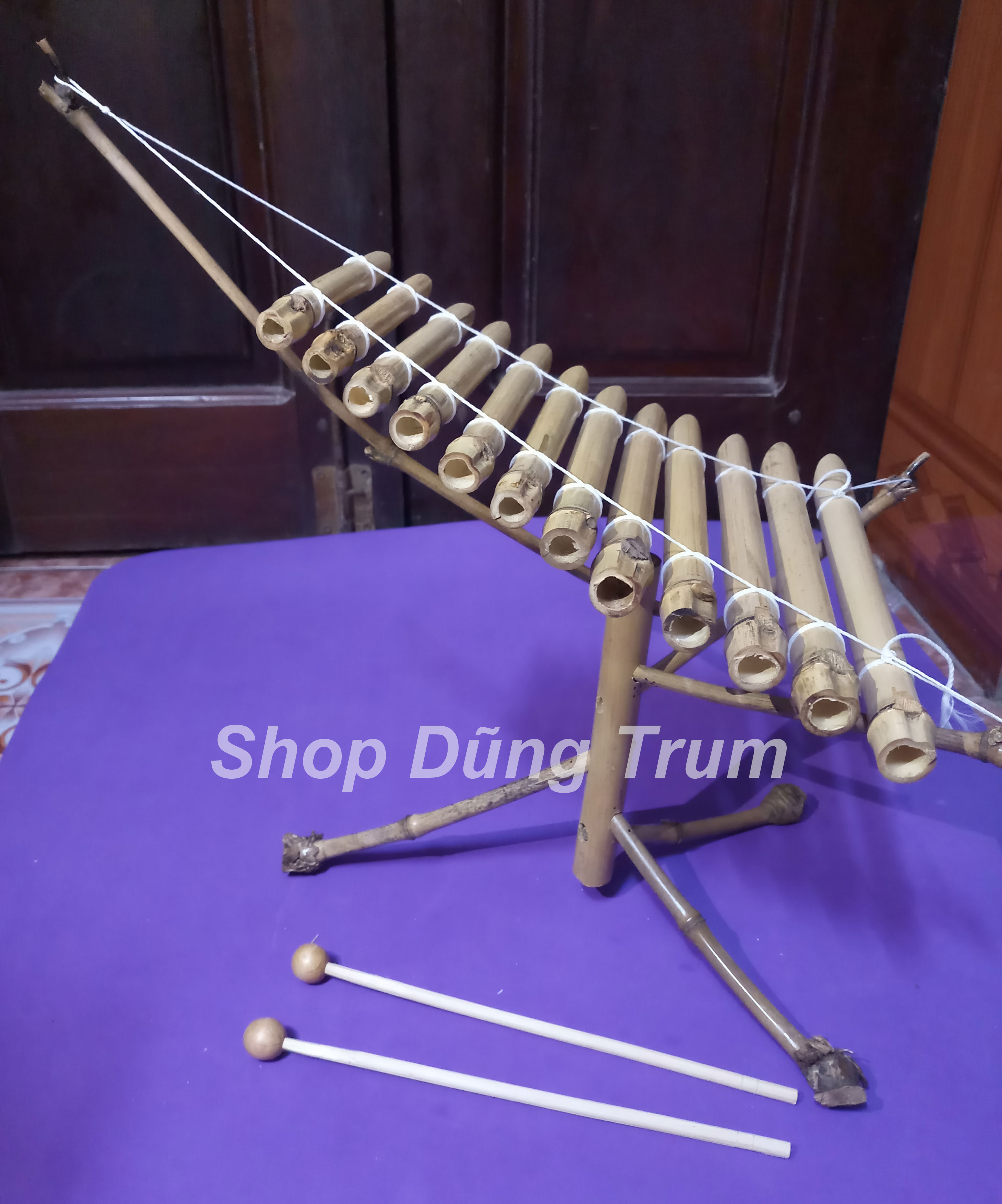 Đàn T’rưng mini biểu diễn, đàn Tơ rưng cho bé siêu đẹp
