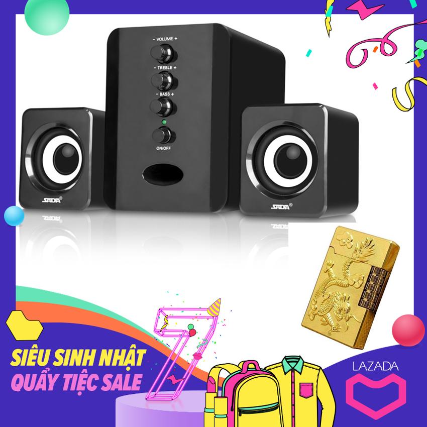 Bộ Loa Máy Tính USB SADA D202 + Tặng Bật Lửa Gas Đá Rồng Phượng