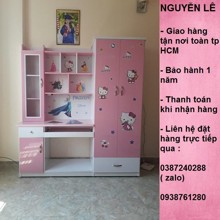 bàn học liền tủ quần áo cho bé ( giao hàng tận nơi miễn phí nội thành tp hcm )